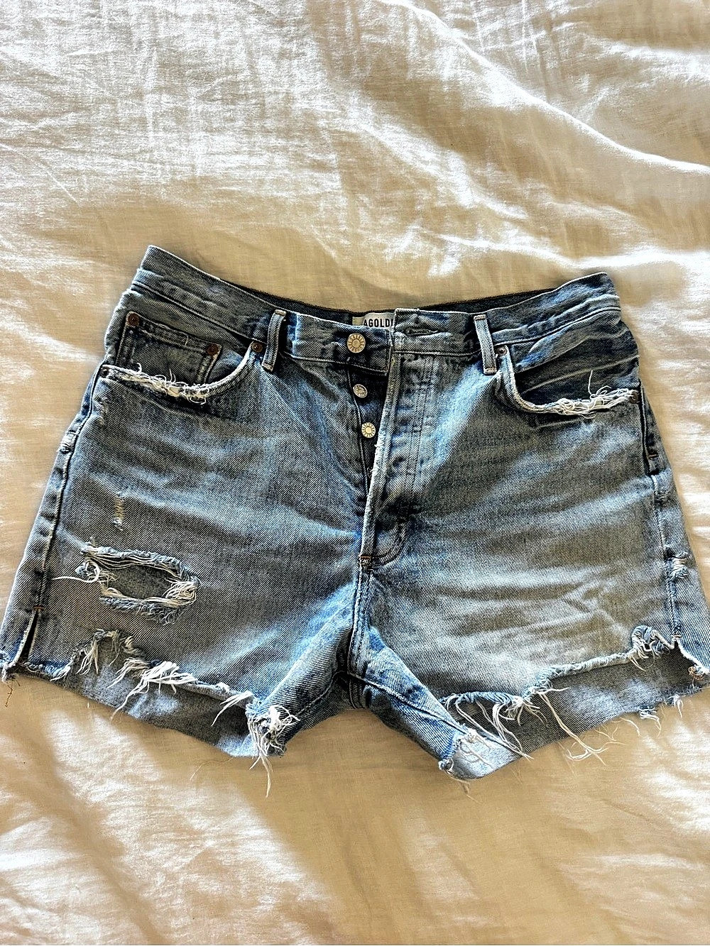 AGOLDE Dee Vintage Cut Off Short Blue Waist 31